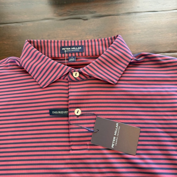 Peter Millar Men's Large Navy Sawyer Performance Jersey Polo MSRP $115 - Picture 3 of 9